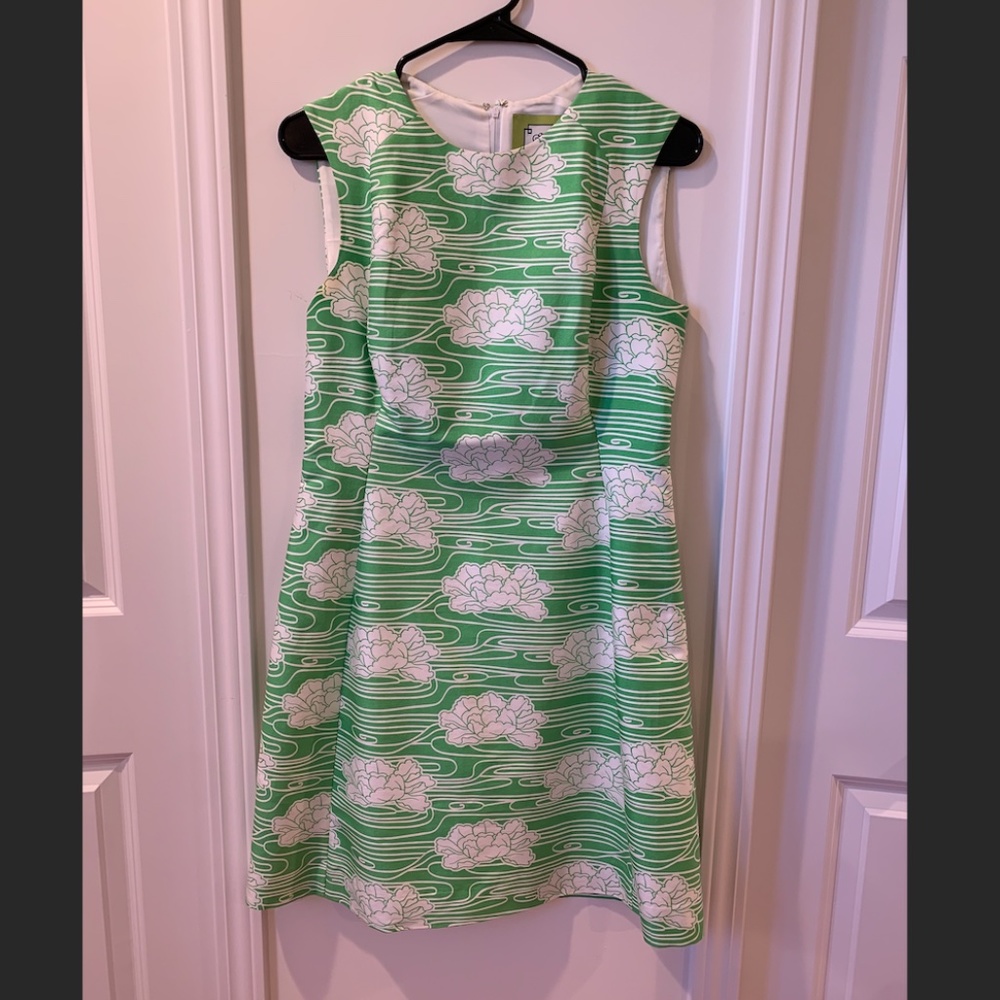 White and Green Elizabeth McKay Dress